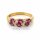 Eleganter Damenring 585 Gold poliert mit Rhodolit & Diamanten – Ringgröße 54