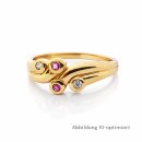 Eleganter Damenring aus 333 Gelbgold mit Rubin &...