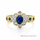 Eleganter Damenring aus 585er Gelbgold mit Saphir &...
