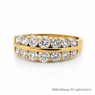Eleganter Damenring aus 585 Gold mit funkelnden Zirkonia – Ringweite 57