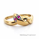Eleganter Schlangenring aus 333 Gold mit Rubin...