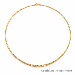 Elegante 585 Gold Halskette – halbmassiv, poliert, 45 cm – Verlauf 2–4 mm