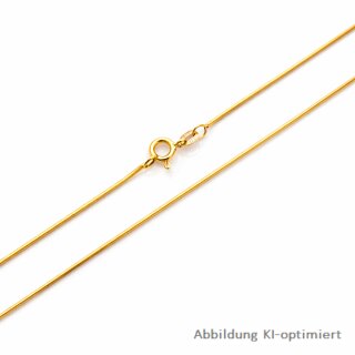 Feine Schlangenkette aus 585 Gelbgold – Mauskette, poliert, ca. 1 mm, 45 cm