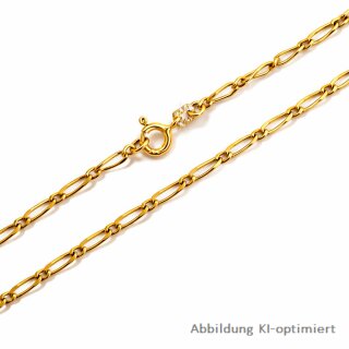 Feine Figarokette aus 333 Gelbgold – poliert, 45 cm, ca. 2,1 mm, mit Federring