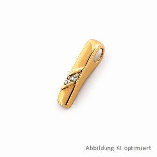 Gleiter Anhänger aus 333 Gelbgold mit Zirkonia – poliert, 15 × 3 mm