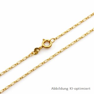 Feine Figarokette aus 585 Gelbgold – 57 cm Halskette, 1,5 mm breit, poliert
