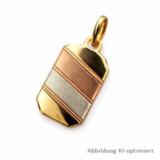 Gravurplatte Tricolor aus 585 Gold – edler Kettenanhänger mit polierter Rückseite
