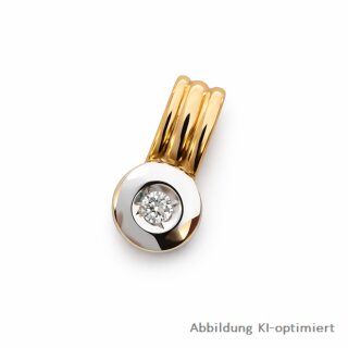 Bicolor Gleiter-Anhänger aus 585 Gold mit Brillant 0,12 ct. W/Si