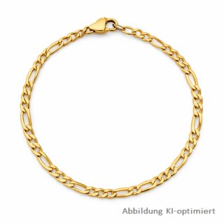 Herren Figaro Armband aus 333 Gelbgold – 22 cm, ca. 3,3 mm, Karabinerverschluss