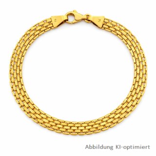 Dreireihiges Panzerarmband aus 585 Gelbgold – massiv & zeitlos elegant 21,5cm