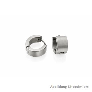 Mattierte Klappcreolen aus Edelstahl – ca. 6 mm breit, Ø ca. 13 mm, zeitlos & modern