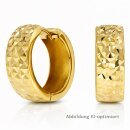 Creolen echt Gold 333 diamantiert Glanz 15mm, 5mm breit