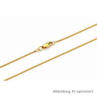 585 Gelbgold Halskette Mauskette 45 cm – fein poliert, 0,9 mm, Karabinerverschluss