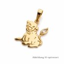 585 Gelbgold Sternzeichen Anhänger Löwe mit...