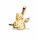 585 Gelbgold Sternzeichen Anhänger Löwe mit Diamant – poliert & graviert, 18 × 12 mm