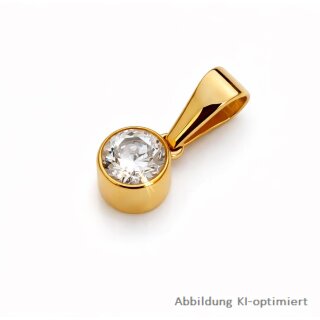 333 Gelbgold Gleiter-Anhänger mit Zirkonia – facettiert, poliert, 10 × 4 mm