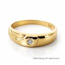 Damenring aus 585 Gelbgold mit Diamant – poliert,...
