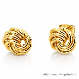 Ohrstecker Knoten 585 Gold poliert – elegante Knotenohrstecker 10x8 mm
