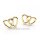 Doppelherz Ohrstecker 333 Gelbgold poliert – zarte Herz Ohrringe 6x4 mm mit Stecker & Mutter