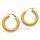 750 Gold Bügelcreolen halbmassiv mit Diamantmuster – 24 mm strukturierte Creolen in Gelbgold