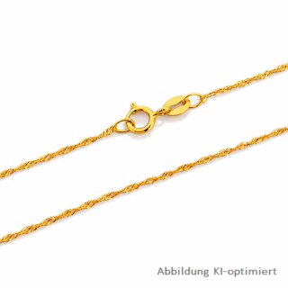 Singapurkette aus 333 Gelbgold – 44,5 cm feine gedrehte Halskette 1,1 mm