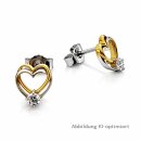 333 Gold Ohrstecker Herz bicolor mit Zirkonia –...