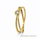 Eleganter Goldring mit Zirkonia in geschlossener...