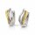 Bicolor Klappcreolen aus 925 Sterling Silber teilvergoldet – strukturierte Oberfläche, Clipverschluss, ca. 18 x 7 mm