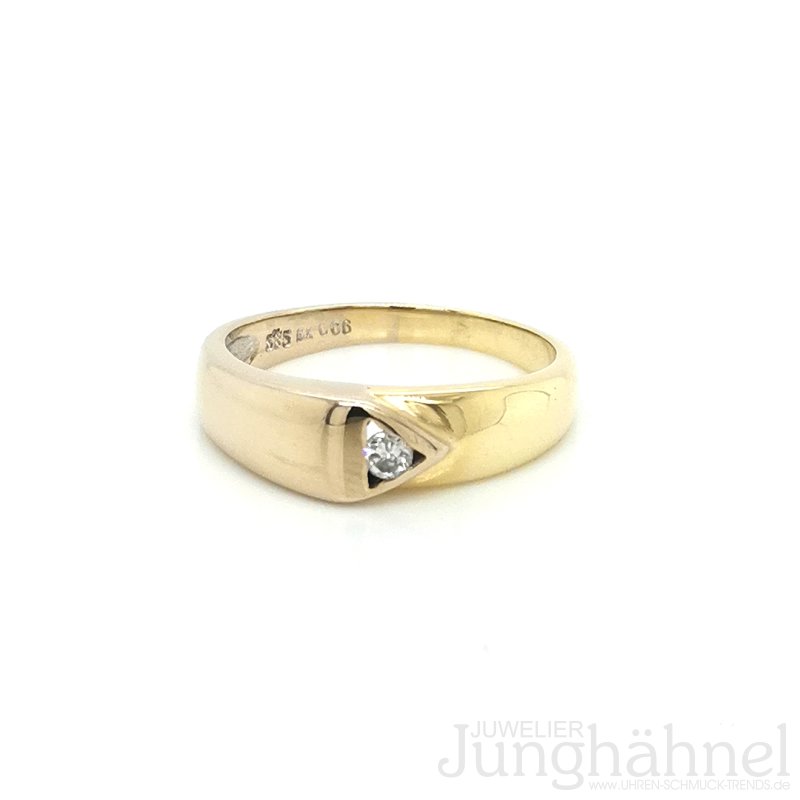 Verlobungsring Antragsring Echt Gelb Gold 585 Solitär Ring Brillant 0,06 ct w/si 
