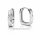 Creolen aus 925 Sterling Silber – polierte Linien mit gesandeter Oberfläche – Clipverschluss – ca. 14 × 3,5 mm