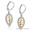 Silber 925 Ohrhänger bicolor mit Zirkonia –...