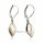 Bicolor Ohrhänger aus 925 Sterling Silber – rhodiniert & teilvergoldet, polierte Oberfläche, Bügelverschluss, ca. 33 × 8 mm
