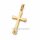 Kreuzanhänger Gold 333 – klassisches Goldkreuz mit Brillantschliff, diamantiert, 31 × 15 mm