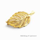 Anstecknadel Blatt 333 Gold – filigrane Damen...