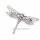 Libellen Brosche 925 Silber rhodiniert – filigrane Anstecknadel mit Durchbruch-Flügeln, 34x53 mm