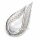 Filigrane Silber Brosche in Tropfenform – 925 Sterling Silber rhodiniert, ornamentales Design
