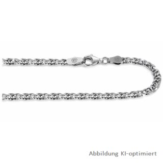 Fantasie Armband 925 Sterling Silber rhodiniert 19 cm – diamantiert, 3 mm breit