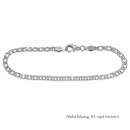 Zwillingspanzer Armband 925 Sterling Silber rhodiniert 19...