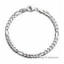925 Silber Figaroarmband 21 cm – poliertes Armband...