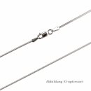Gewalzte Schlangenkette aus 750 Weißgold 43 cm...
