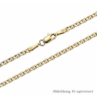 Stegpanzerkette aus 585 Gelbgold ca. 50 cm – Damen Halskette mit Karabinerverschluss, ca. 2,1 mm
