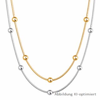 Edelstahl Kugel Kette poliert – Elegante Halskette mit Karabinerverschluss und Verlängerung