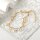 Vergoldetes Edelstahl Armband / Fußkette für Damen mit Plättchen-Anhängern – ca. 21,5 + 5 cm, 316L Chirurgenstahl mit Sonnenschliff