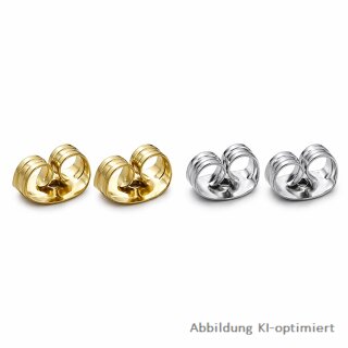 1 Paar Edelstahl Ohrmuttern poliert 4 x 6 mm – Ohrstecker-Verschlüsse