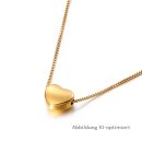 Goldfarbene Edelstahl Kette mit Herzanhänger 45 cm...
