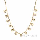 Goldfarbene Edelstahl Halskette mit Zirkonia –...