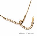 Goldfarbene Edelstahl Halskette mit Zirkonia – poliert, PVD-beschichtet, 39 + 5,5 cm