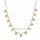 Goldfarbene Edelstahl Halskette mit Zirkonia – poliert, PVD-beschichtet, 39 + 5,5 cm