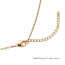 Goldfarbene Edelstahl Kette mit Lebensbaum-Anhänger und weißer Emaille – poliert, PVD-beschichtet, 45 + 5 cm