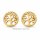 Goldfarbene Lebensbaum Ohrstecker aus Edelstahl – poliert, PVD-beschichtet, rund, 10 mm